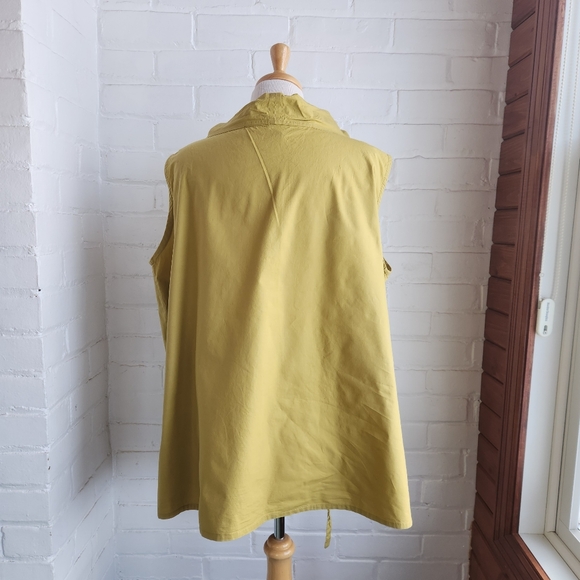 Kaliyana Akiko Top Cotton Sleeveless Long Lime Green Lagenlook Size 2 M/L - Picture 5 of 7